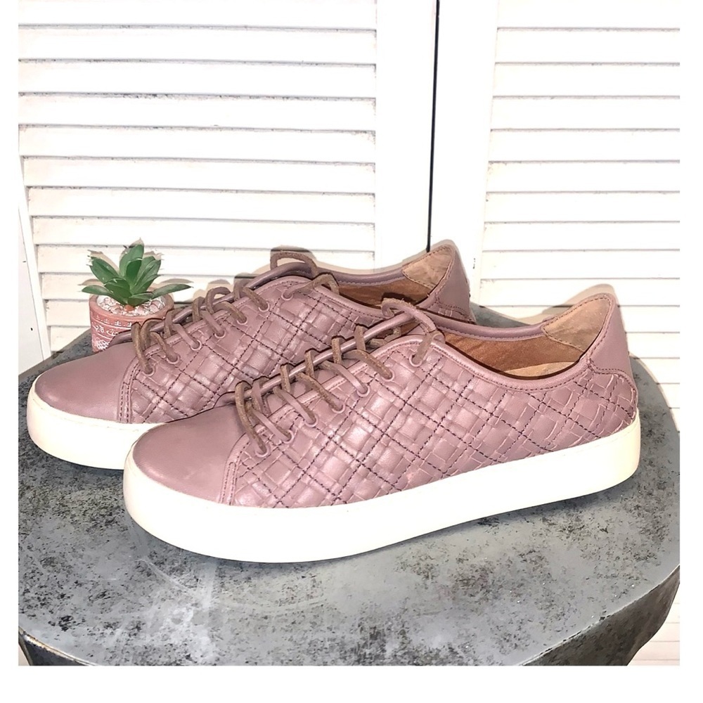 Frye Lena Woven Low Lace leather Sneakers Lilac Women’s 8.5